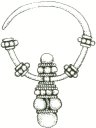 Drawing of grape bunch style earrings &copy; Fodor, Istv�n Ed. The Ancient Hungarians Budapest: Hungarian National Museum, 1996