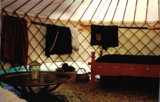Inside my yurt before the boys mess it up.